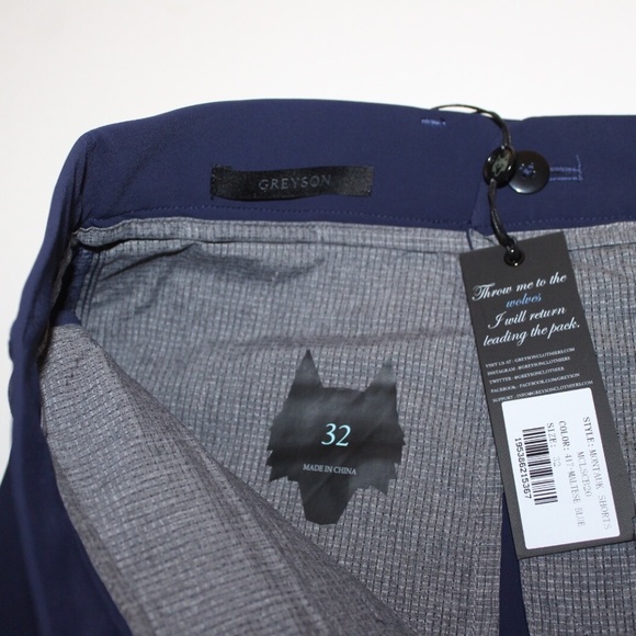 $128 Greyson Golf Shorts Montauk Polyamide Maltese Blue 10" Inseam 32 / 34 / 36 - Picture 7 of 9